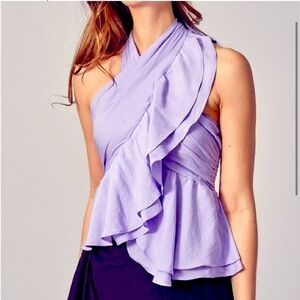 DO+ Be Lavender Ruffle Halter Top